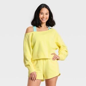 Women's Washed Jersey Long Sleeve Top - JoyLab™ Yellow - All Sizes